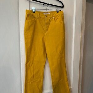 Tory Burch Wide Leg Mustard Jeans